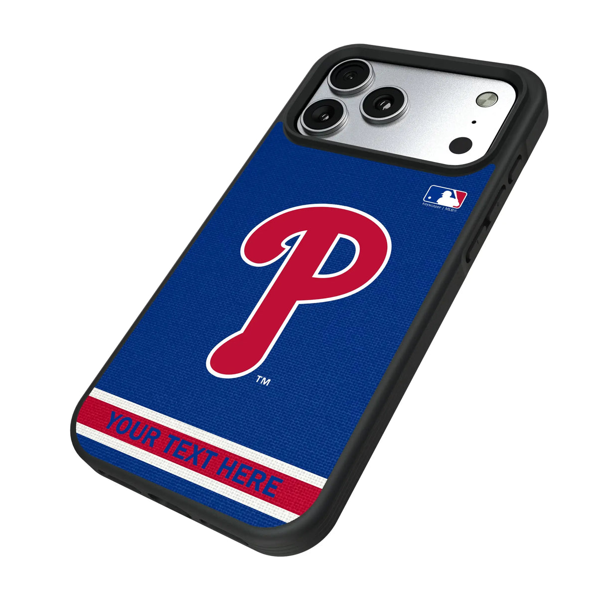 Philadelphia Phillies Personalized Stripe iPhone Bump Phone Case for Apple iPhone - Isometric View#Device_iPhone 17 Pro Max