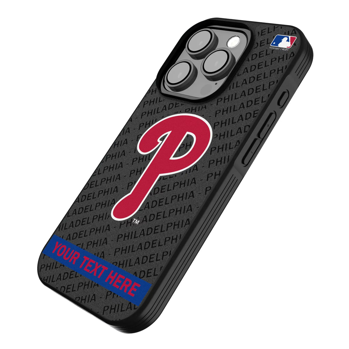 Philadelphia Phillies Personalized Tilt iPhone Bump Phone Case for Apple iPhone - Isometric View