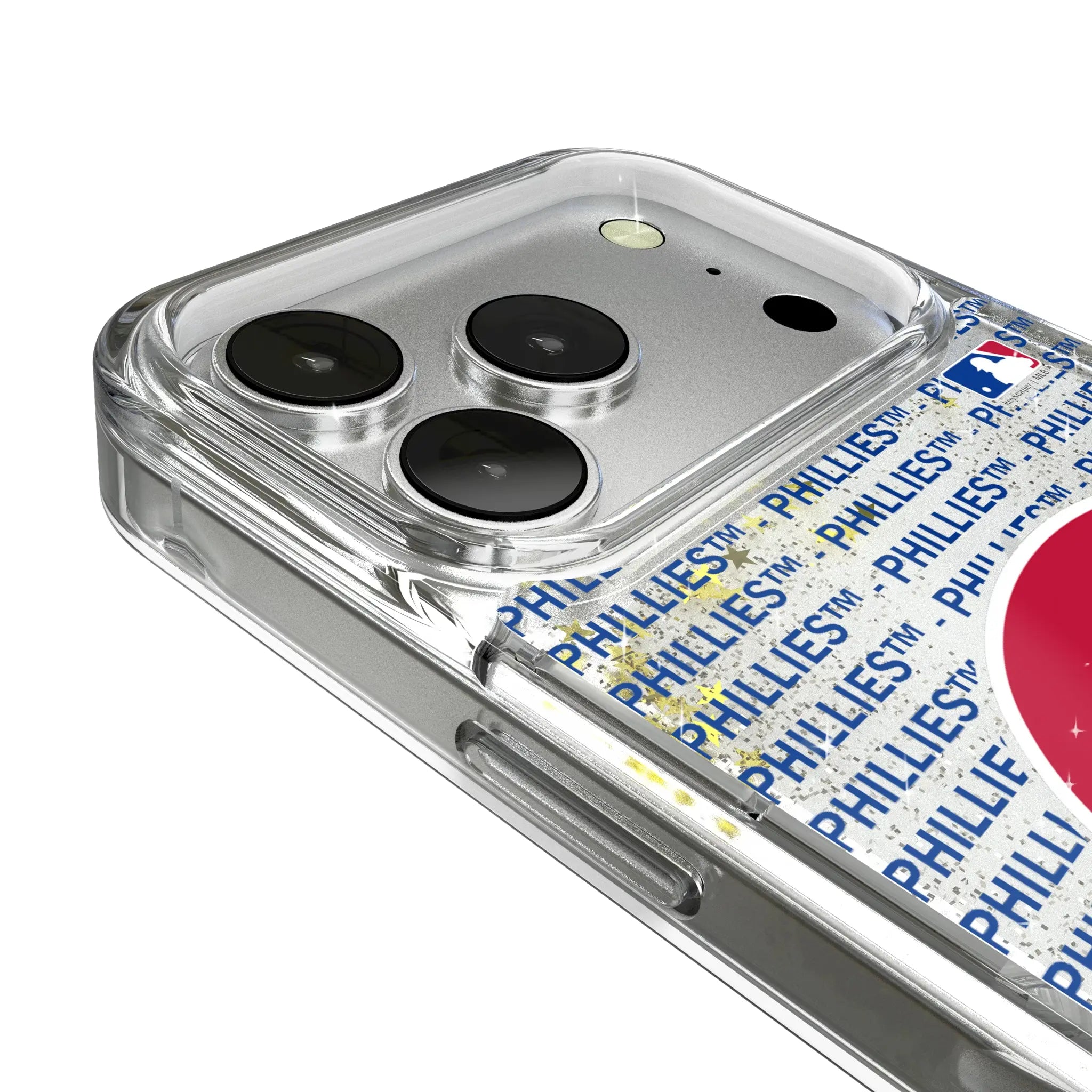 Philadelphia Phillies Text Backdrop iPhone Glitter Phone Case for Apple iPhone - Detail