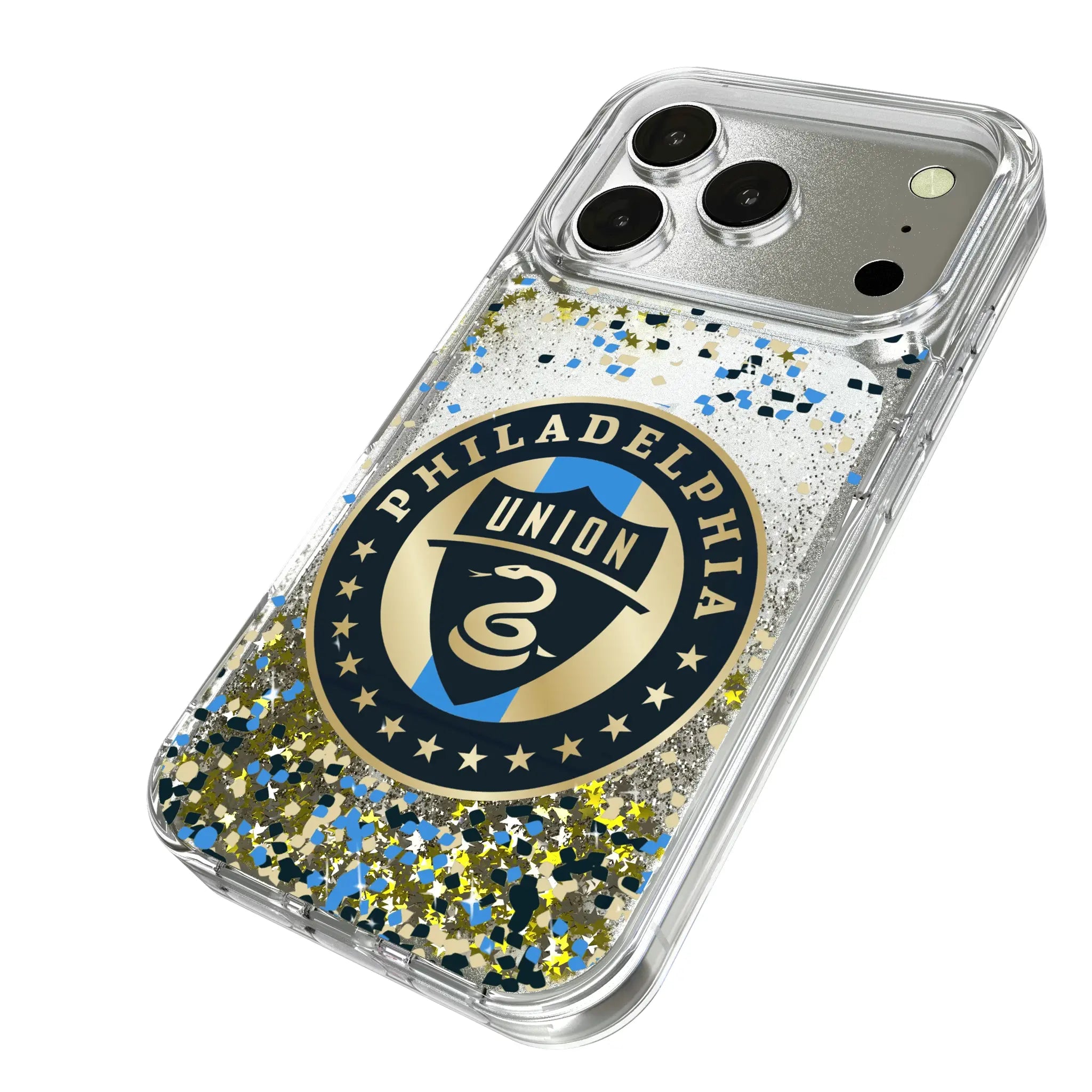Philadelphia Union Confetti iPhone Glitter Phone Case for Apple iPhone - Isometric View