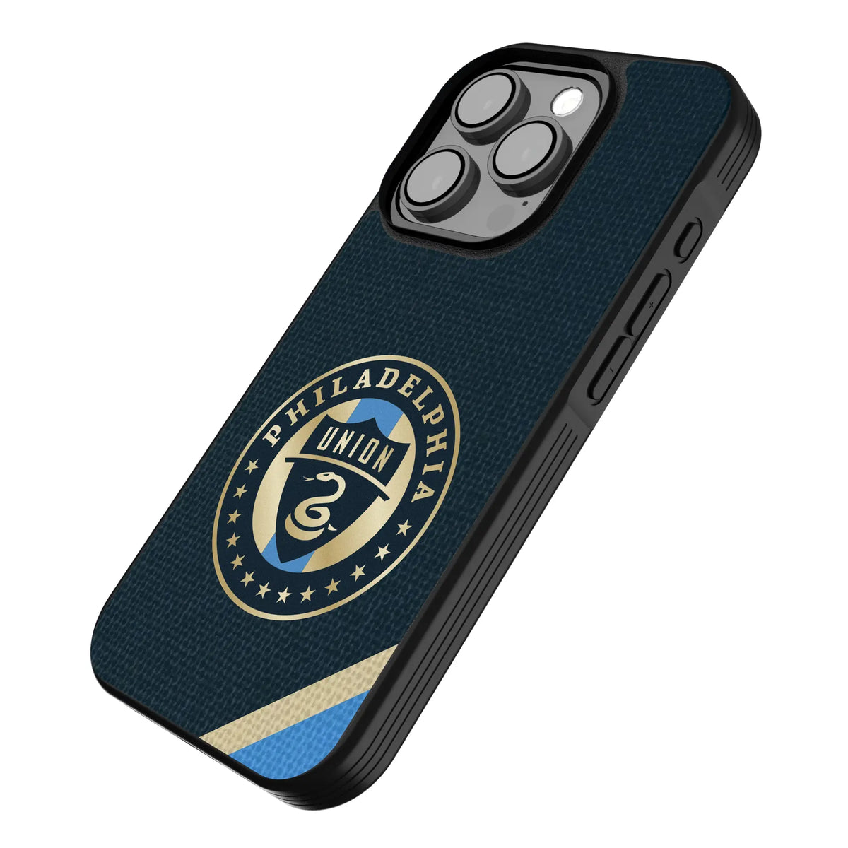 Philadelphia Union Diagonal Stripe iPhone Bump Phone Case for Apple iPhone - Isometric View