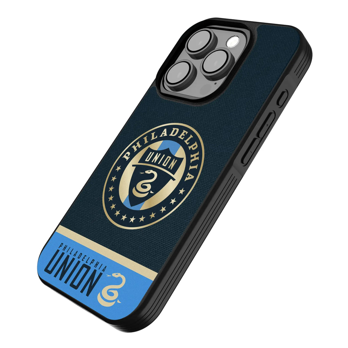 Philadelphia Union Endzone Solid iPhone Bump Phone Case for Apple iPhone - Isometric View