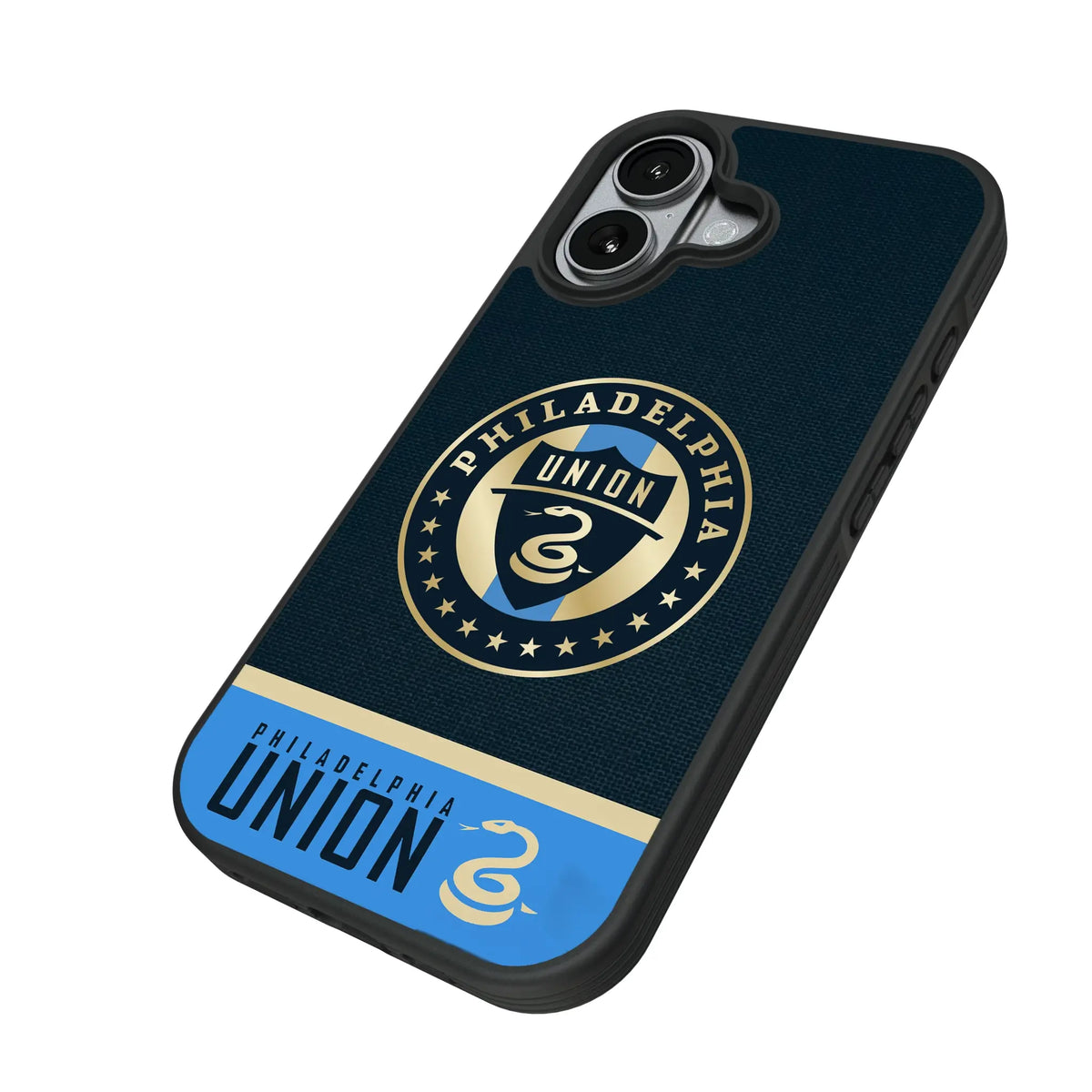 Philadelphia Union Endzone Solid iPhone Bump Phone Case for Apple iPhone - Isometric View#Device_iPhone 17