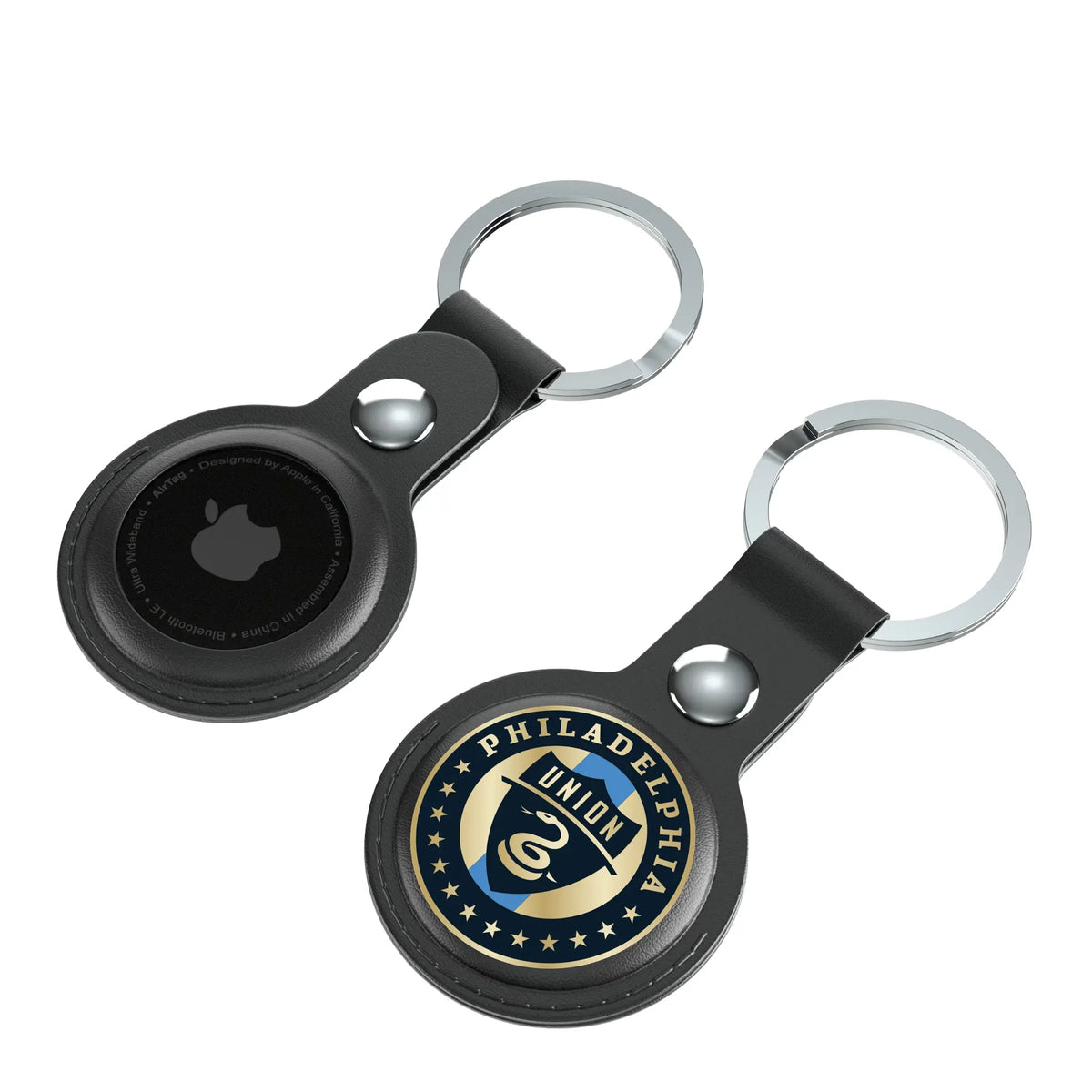Philadelphia Union Insignia AirTag Black Airtag Holder 2-Pack - Isometric View