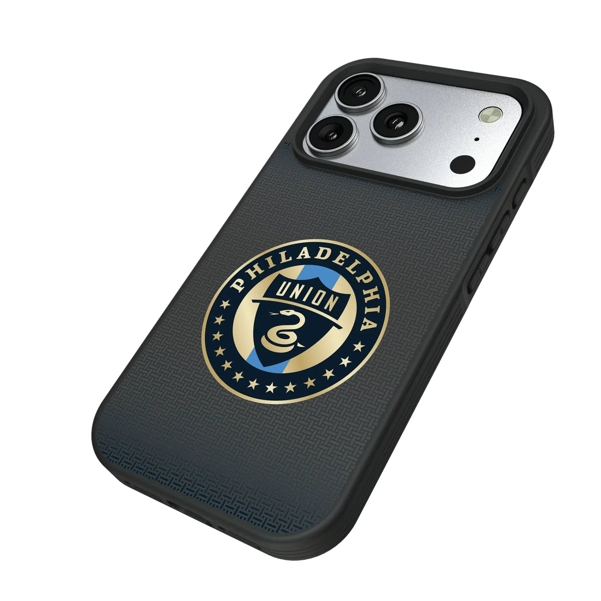 Philadelphia Union Linen iPhone Bump Phone Case for Apple iPhone - Isometric View#Device_iPhone 17 Pro