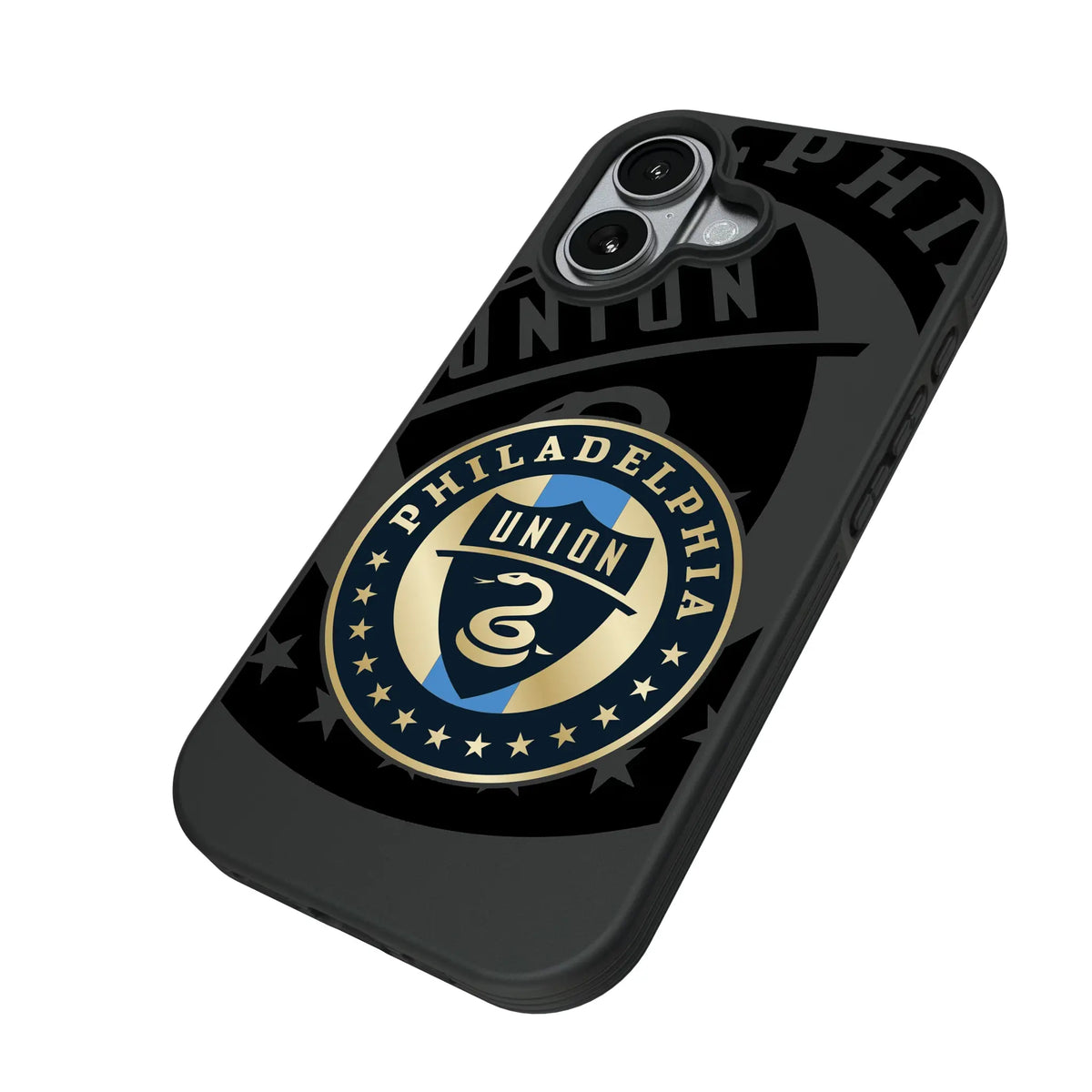 Philadelphia Union Monocolor Tilt iPhone Bump Phone Case for Apple iPhone - Isometric View#Device_iPhone 17