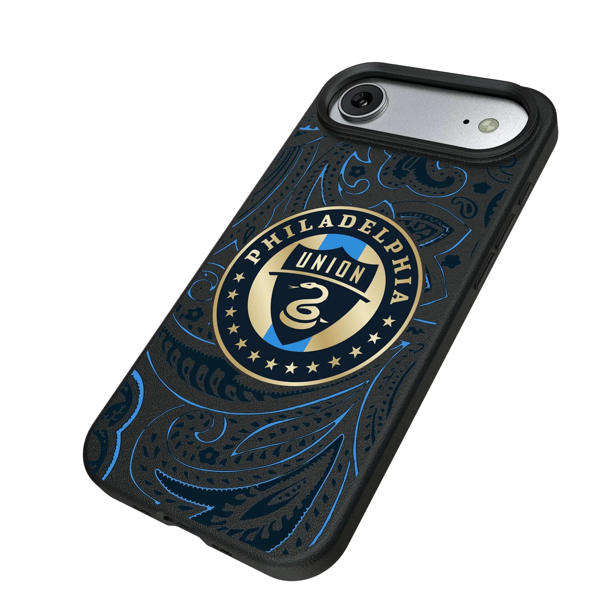 Philadelphia Union Paisley iPhone MagSafe Compatible Phone Case for Apple iPhone - Isometric View#Device_iPhone Air