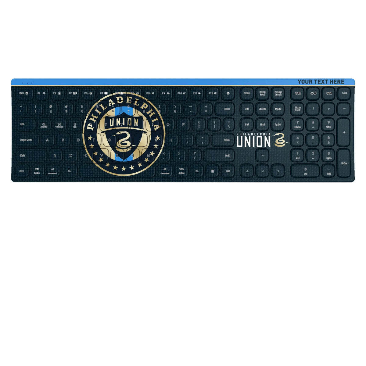 Philadelphia Union Personalized Endzone Solid KKB605 Curved Wireless Keyboard