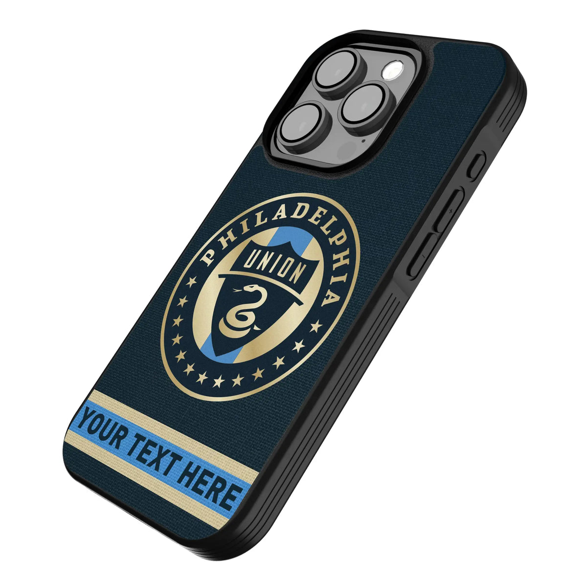 Philadelphia Union Personalized Stripe iPhone Bump Phone Case for Apple iPhone - Isometric View