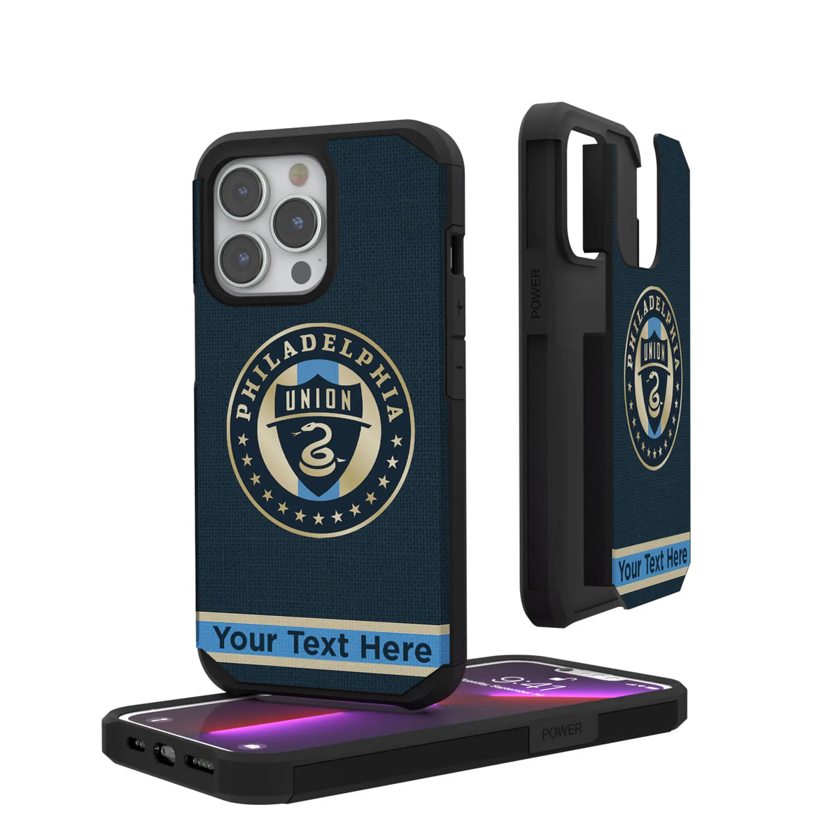 Philadelphia Union Personalized Stripe iPhone Rugged Phone Case for Apple iPhone