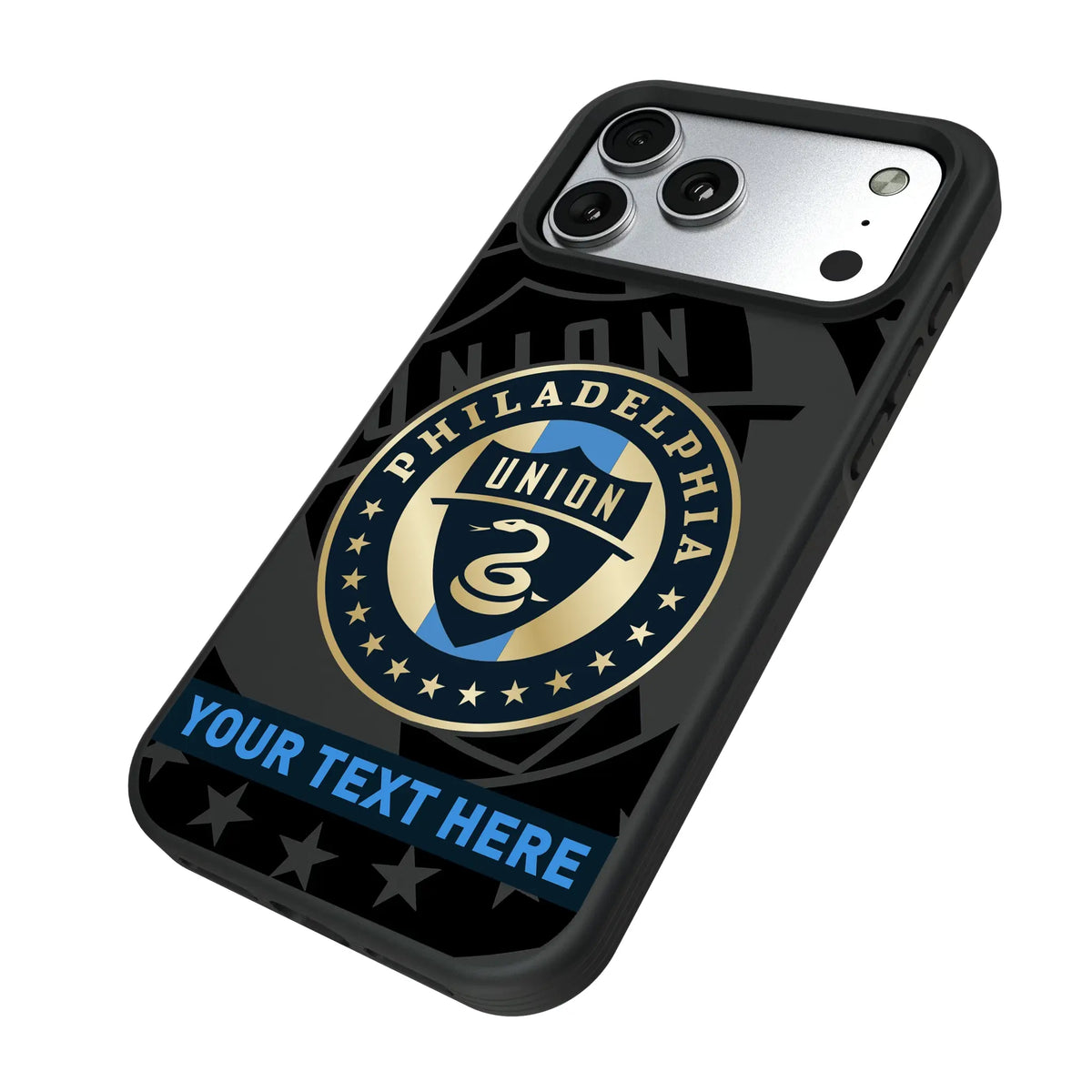 Philadelphia Union Personalized Tilt iPhone Bump Phone Case for Apple iPhone - Isometric View#Device_iPhone 17 Pro Max
