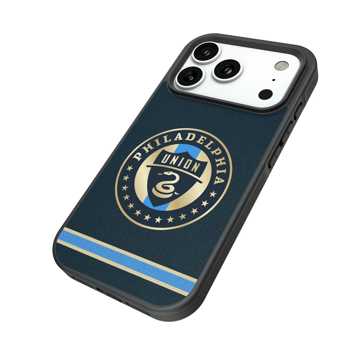 Philadelphia Union Stripe iPhone Bump Phone Case for Apple iPhone - Isometric View#Device_iPhone 18 Pro