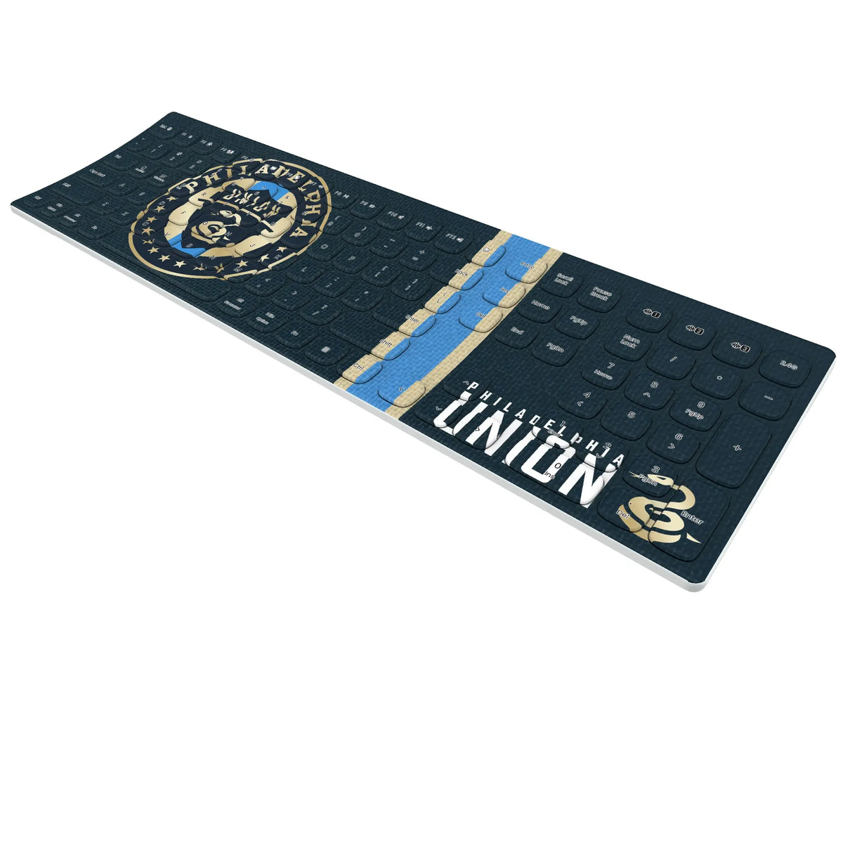 Philadelphia Union Stripe KKB605 Curved Wireless Keyboard - Isometric View