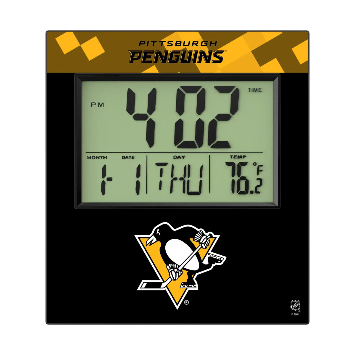 Pittsburgh Penguins Color Block Wall Clock