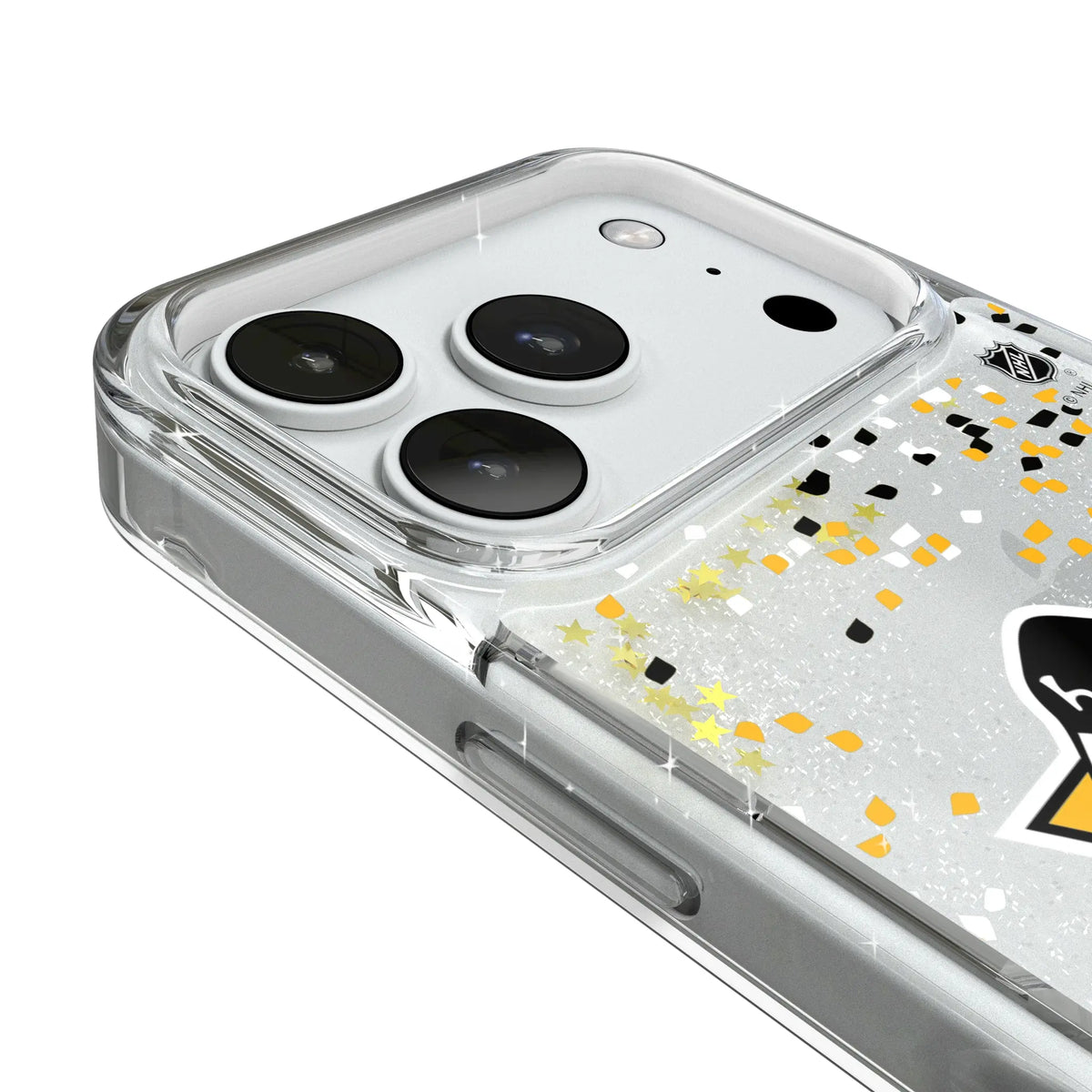 Pittsburgh Penguins Confetti iPhone Glitter Phone Case for Apple iPhone - Detail#Device_iPhone 18 Pro