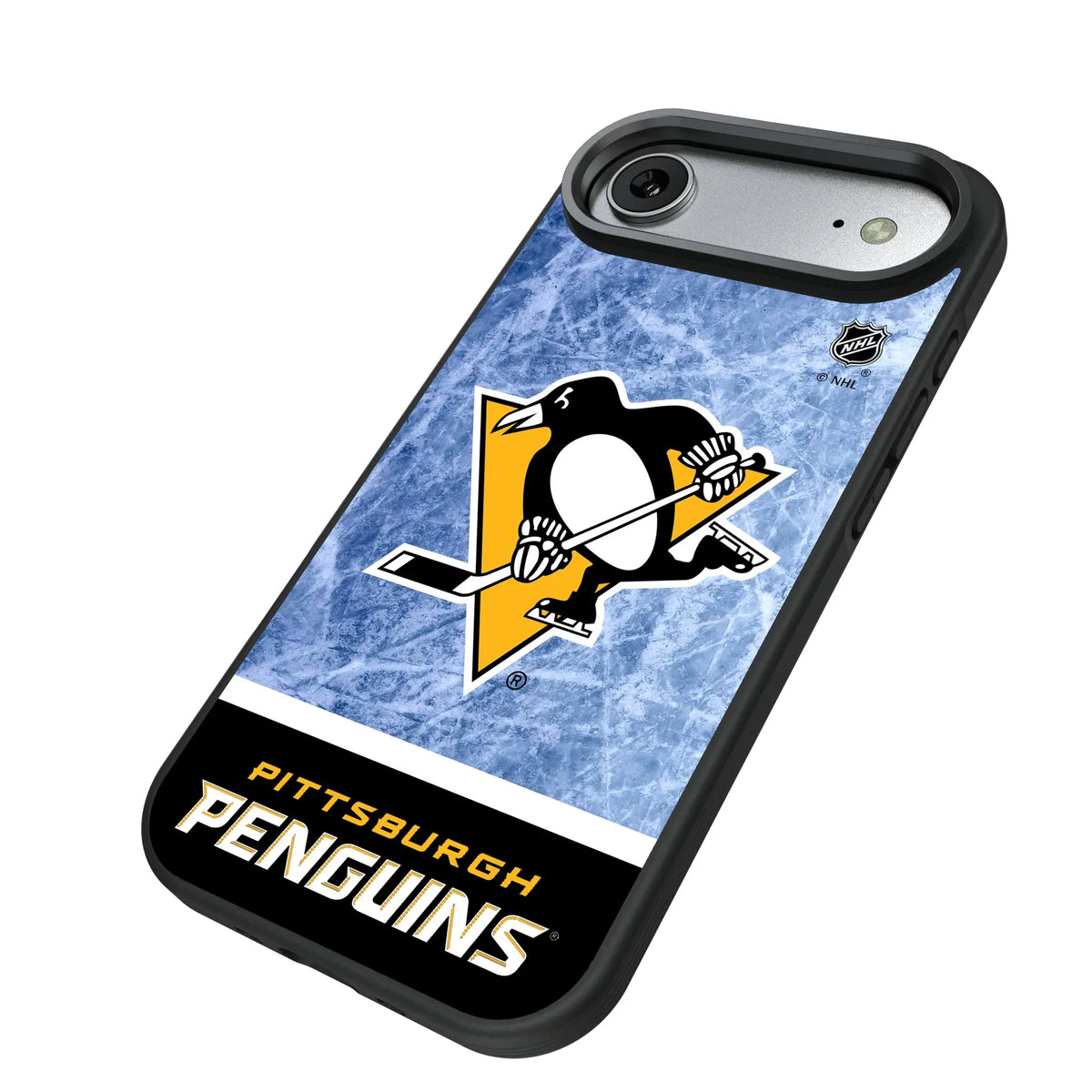 Pittsburgh Penguins Ice Wordmark iPhone Bump Phone Case for Apple iPhone - Isometric View#Device_iPhone Air