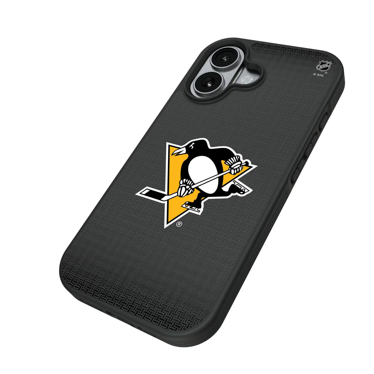 Pittsburgh Penguins Linen iPhone Bump Phone Case for Apple iPhone - Isometric View#Device_iPhone 17