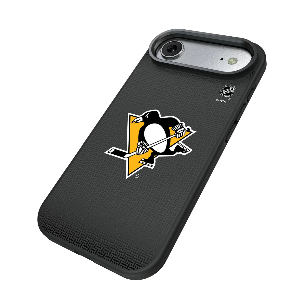 Pittsburgh Penguins Linen iPhone Bump Phone Case for Apple iPhone - Isometric View#Device_iPhone Air