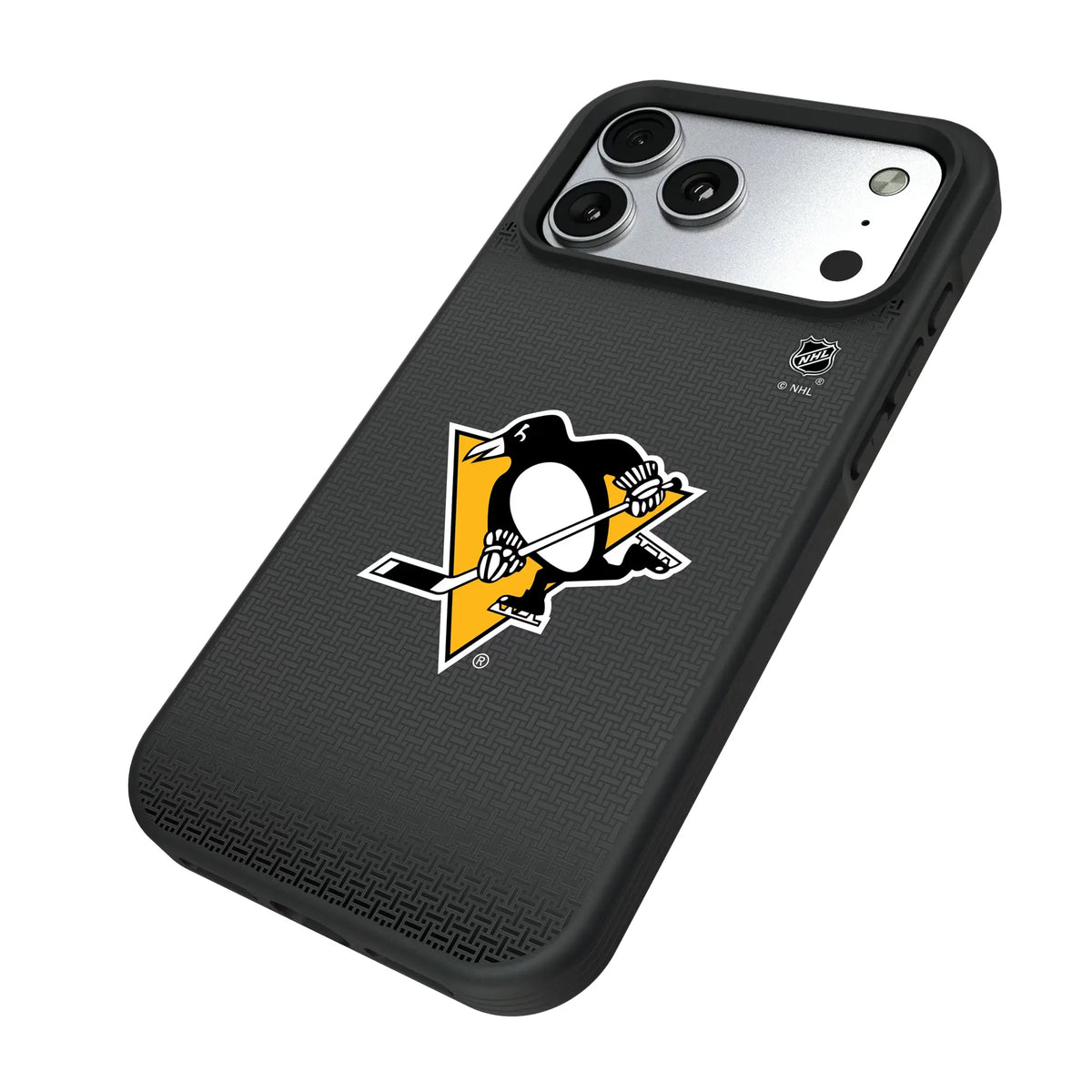 Pittsburgh Penguins Linen iPhone Bump Phone Case for Apple iPhone - Isometric View#Device_iPhone 17 Pro Max