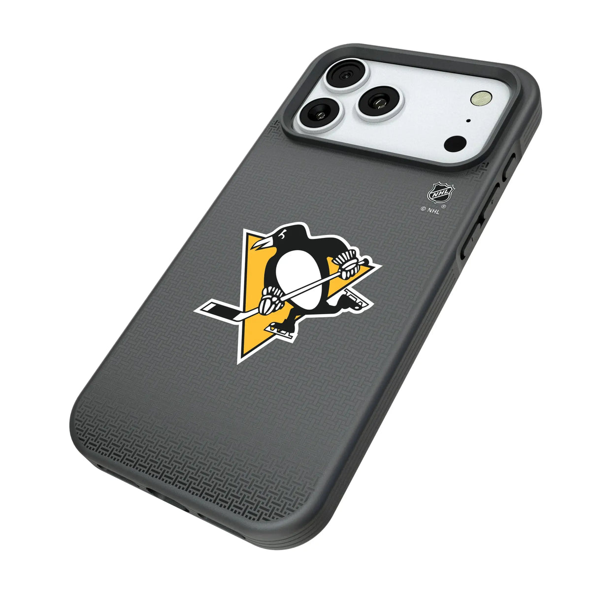 Pittsburgh Penguins Linen iPhone Bump Phone Case for Apple iPhone - Isometric View#Device_iPhone 18 Pro Max