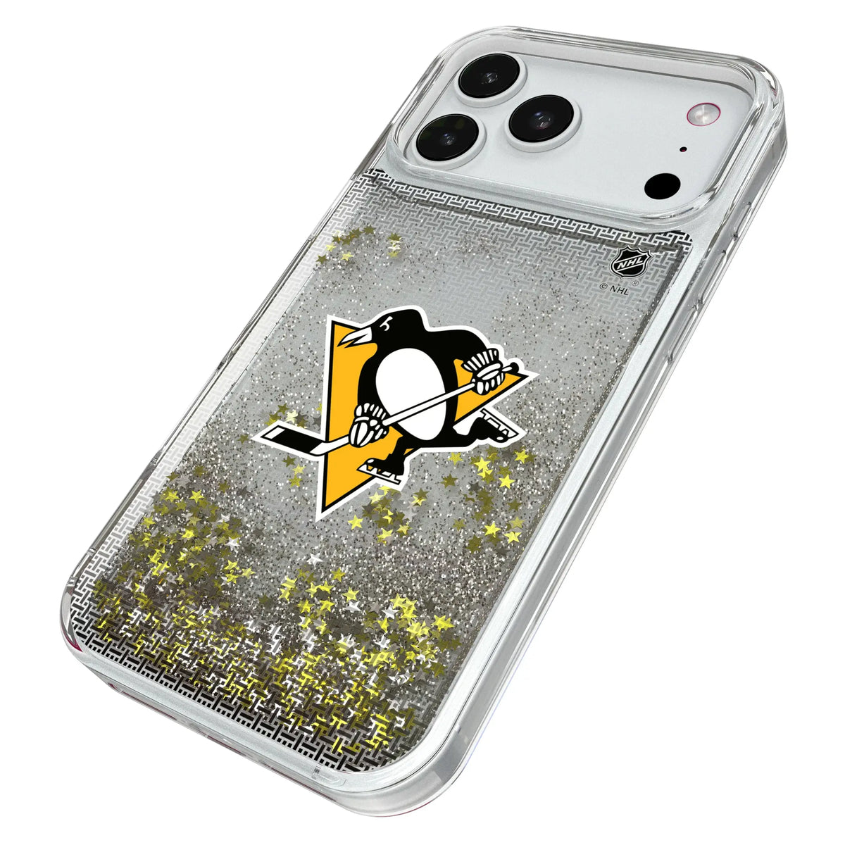 Pittsburgh Penguins Linen iPhone Glitter Phone Case for Apple iPhone - Isometric View#Device_iPhone 18 Pro Max