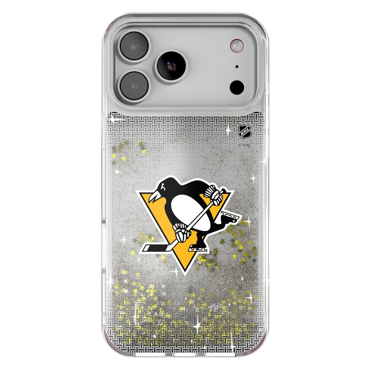 Pittsburgh Penguins Linen Glitter Phone Case for Apple iPhone