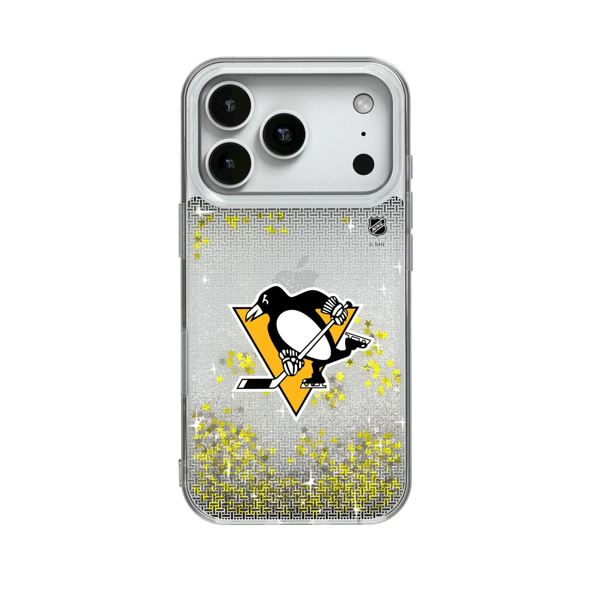 Pittsburgh Penguins Linen Glitter Phone Case for Apple iPhone