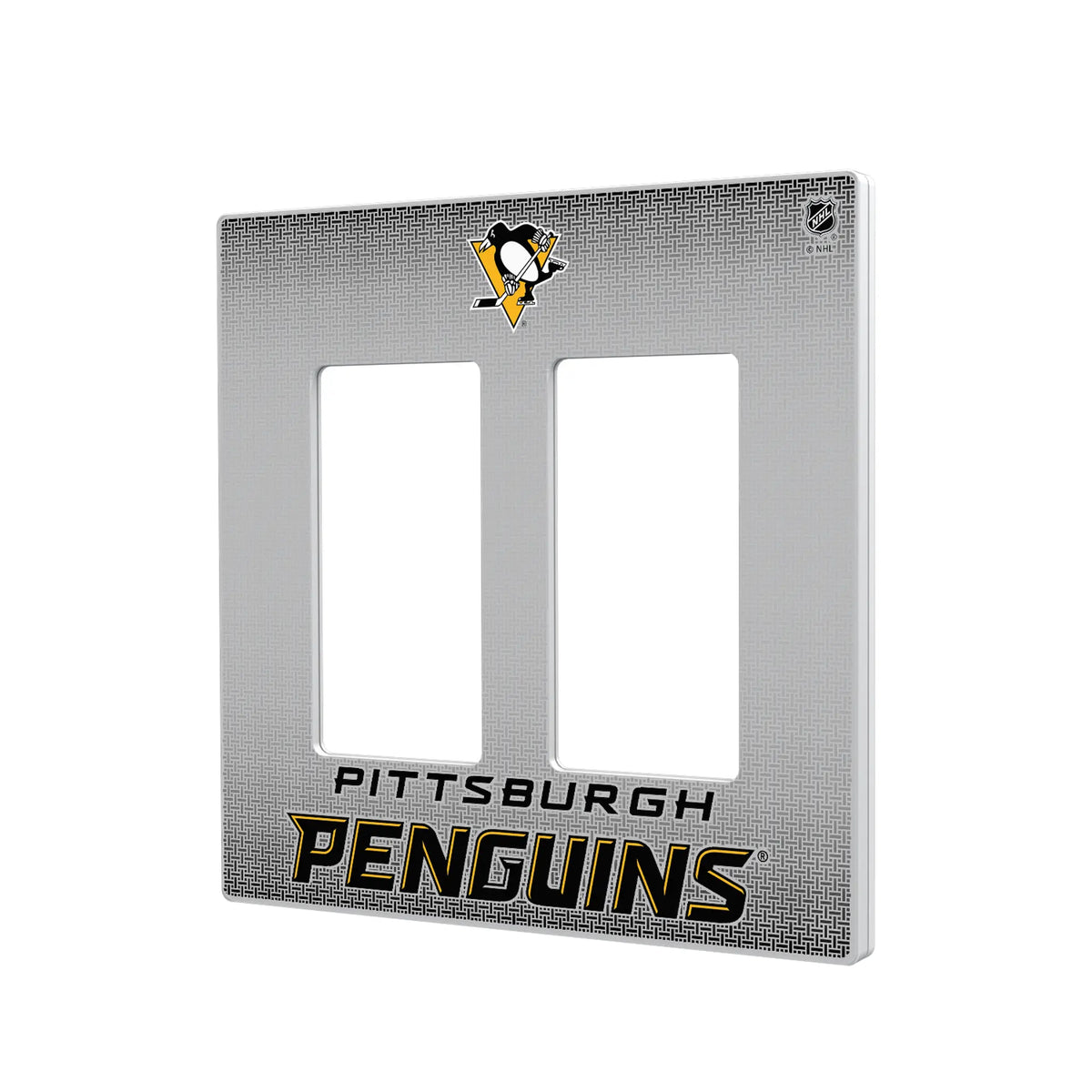Pittsburgh Penguins Linen Hidden-Screw Light Switch Plate#Style_Double Rocker