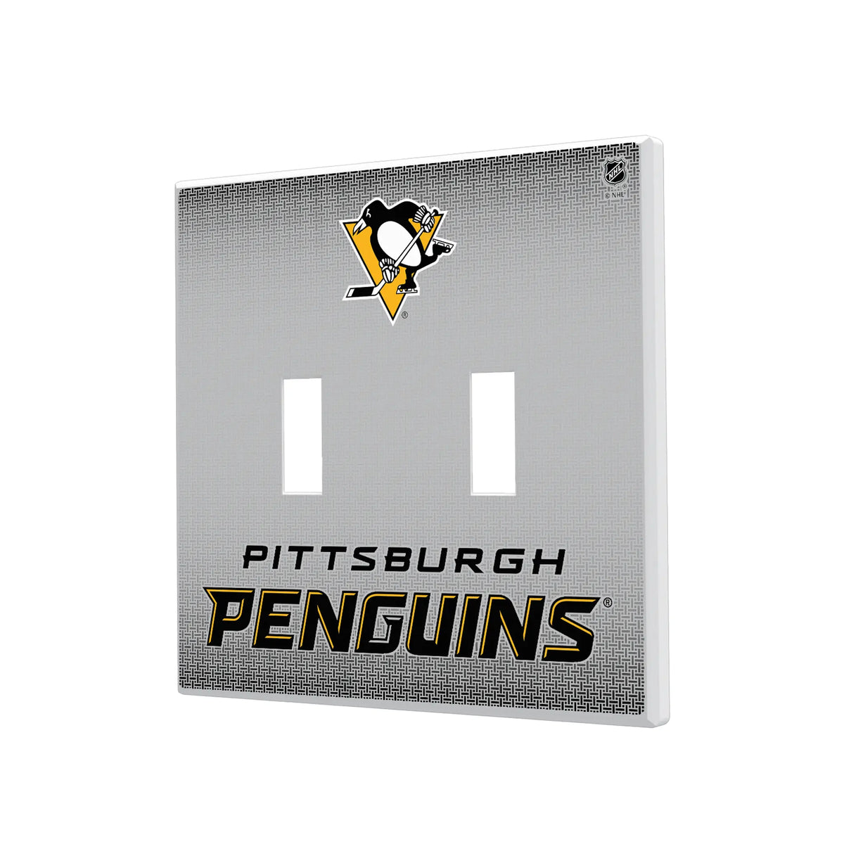 Pittsburgh Penguins Linen Hidden-Screw Light Switch Plate#Style_Double Toggle
