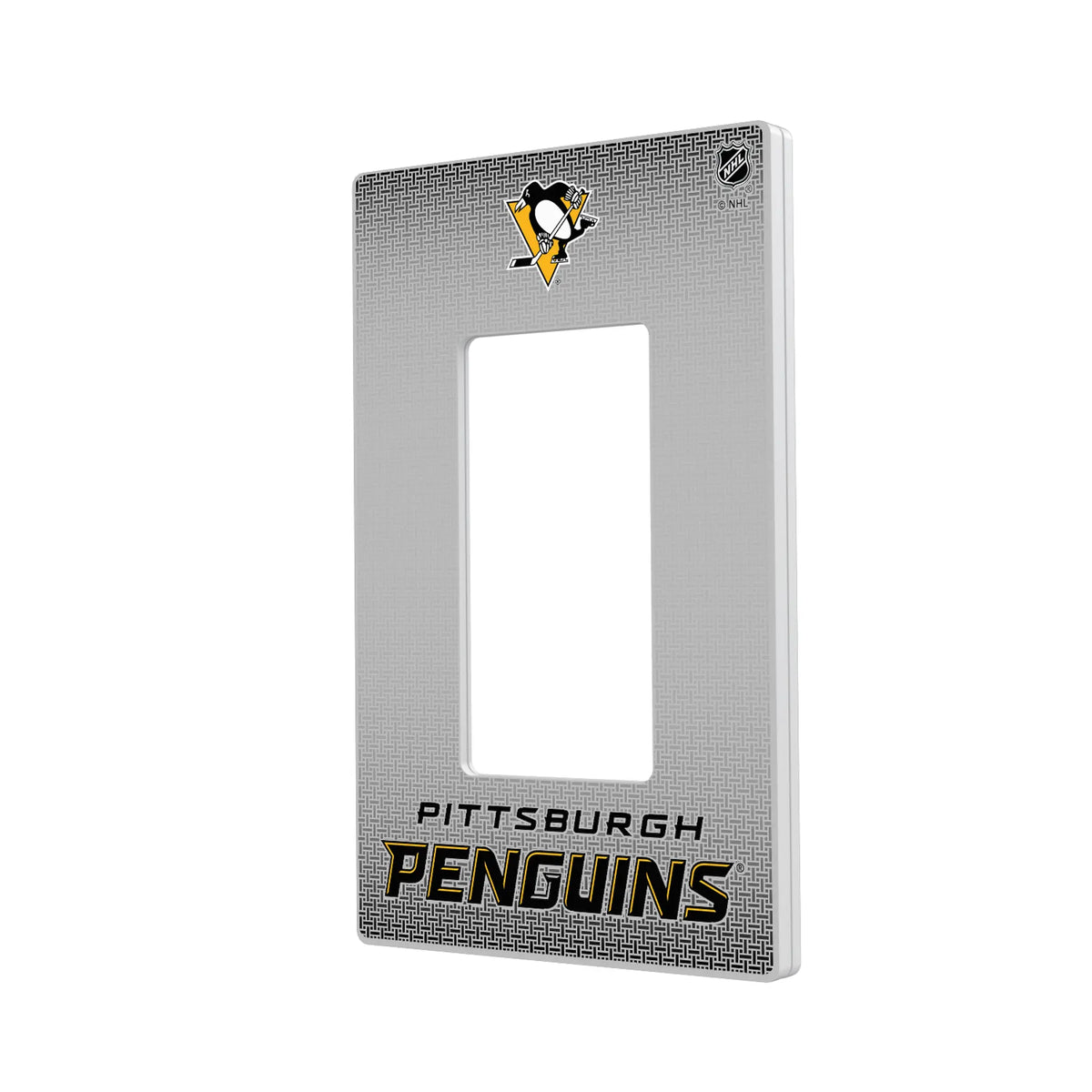 Pittsburgh Penguins Linen Hidden-Screw Light Switch Plate#Style_Single Rocker