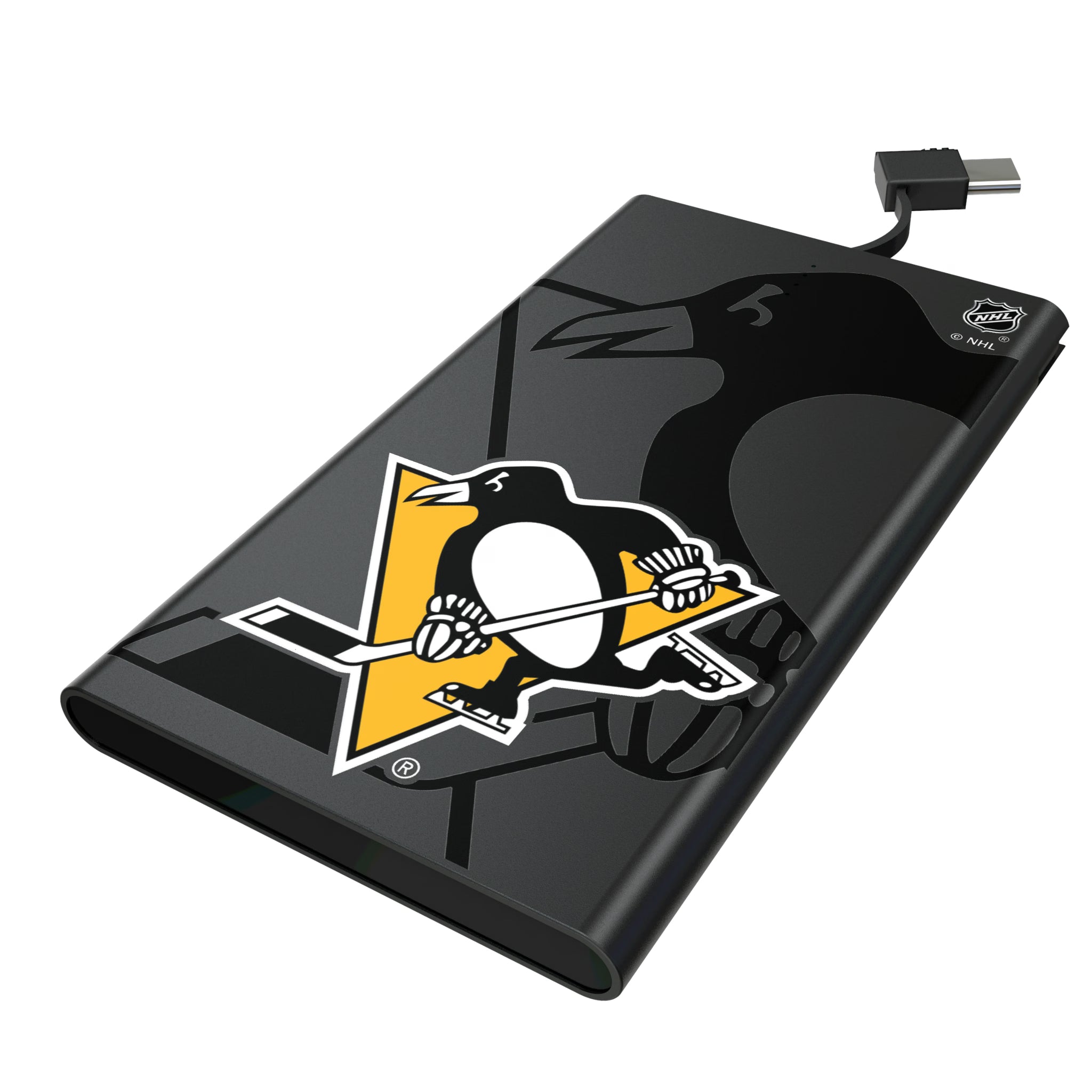 Pittsburgh Penguins Monocolor Tilt 5000mAh Flat Powerbank