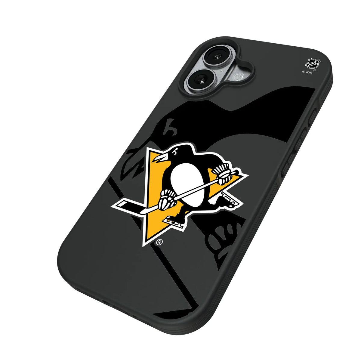 Pittsburgh Penguins Monocolor Tilt iPhone Bump Phone Case for Apple iPhone - Isometric View#Device_iPhone 17