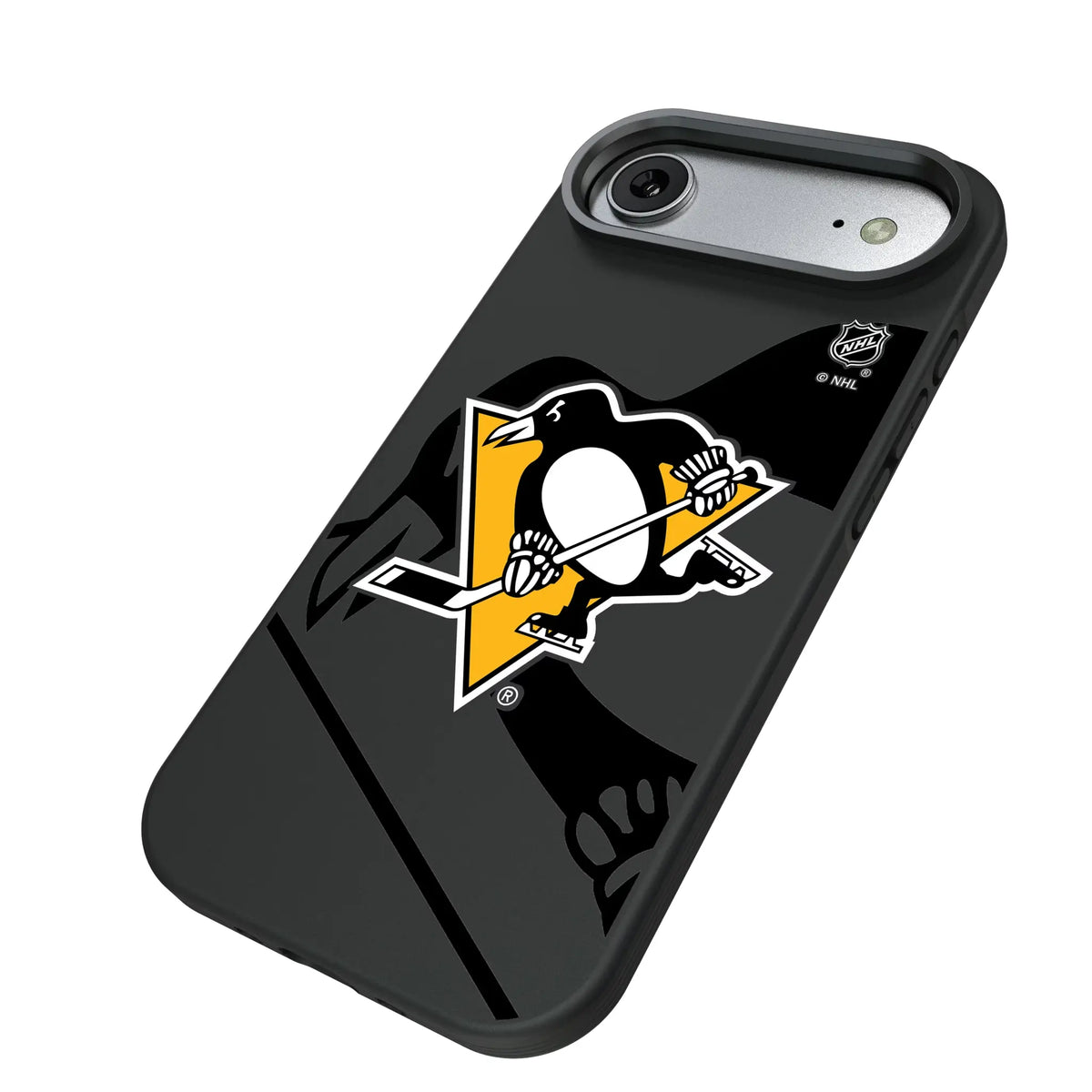 Pittsburgh Penguins Monocolor Tilt iPhone Bump Phone Case for Apple iPhone - Isometric View#Device_iPhone Air