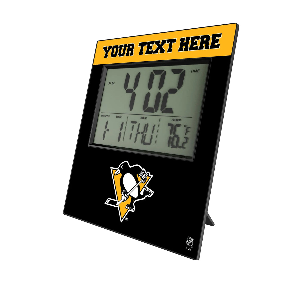 Pittsburgh Penguins Personalized Color Block Wall Clock