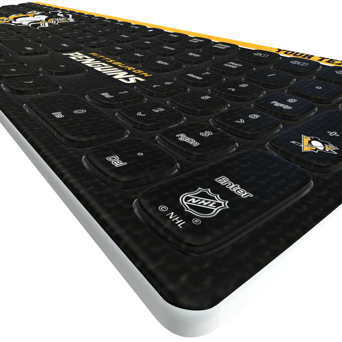 Pittsburgh Penguins Personalized Endzone Solid KKB605 Curved Wireless Keyboard - Detail