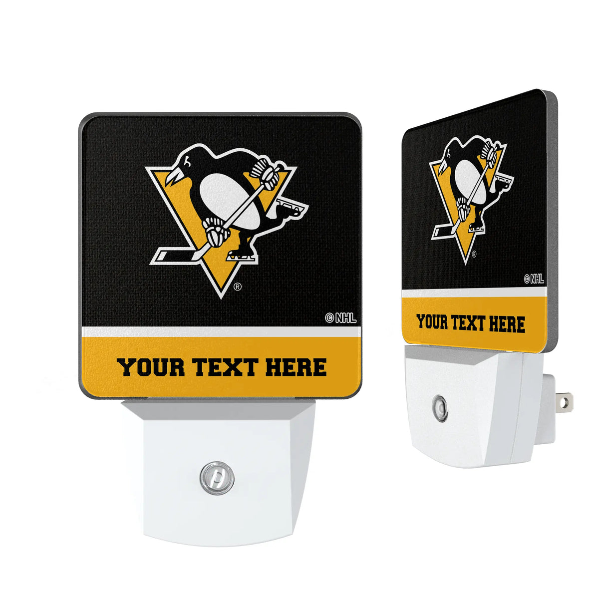 Pittsburgh Penguins Personalized Endzone Solid Night Light 2-Pack