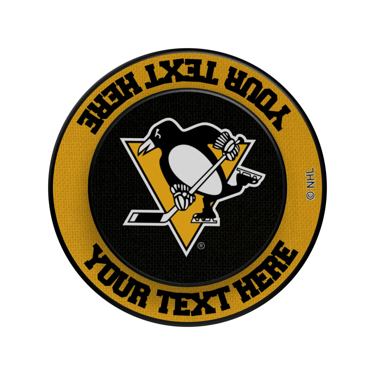 Pittsburgh Penguins Personalized Endzone Solid Popsockets Round Magnetic