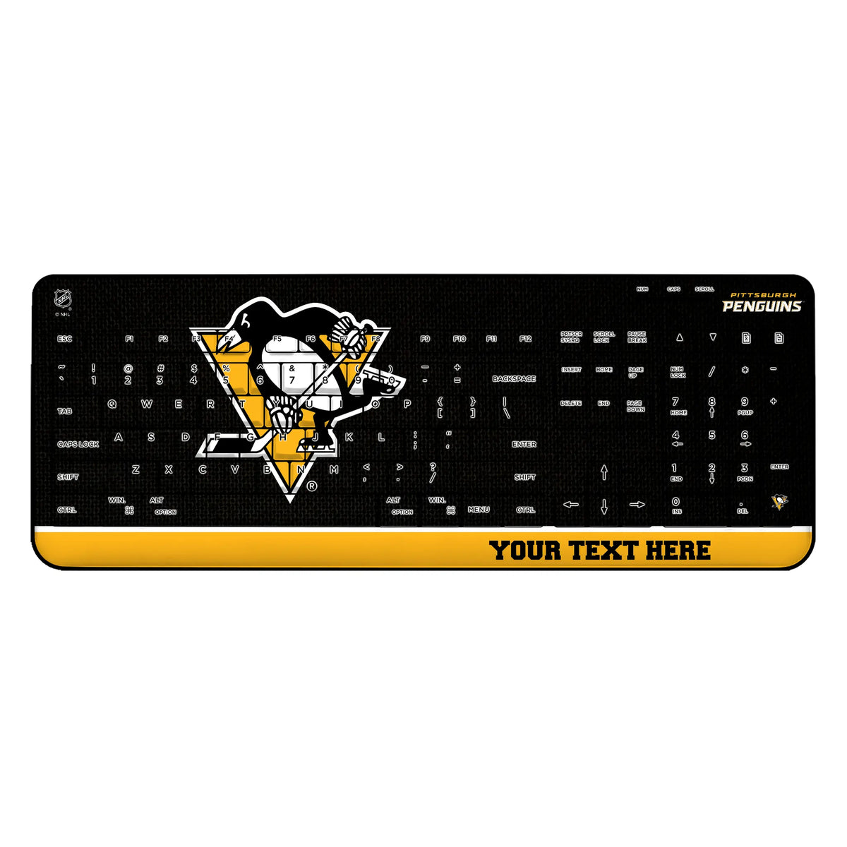 Pittsburgh Penguins Personalized Endzone Solid Wireless USB Keyboard