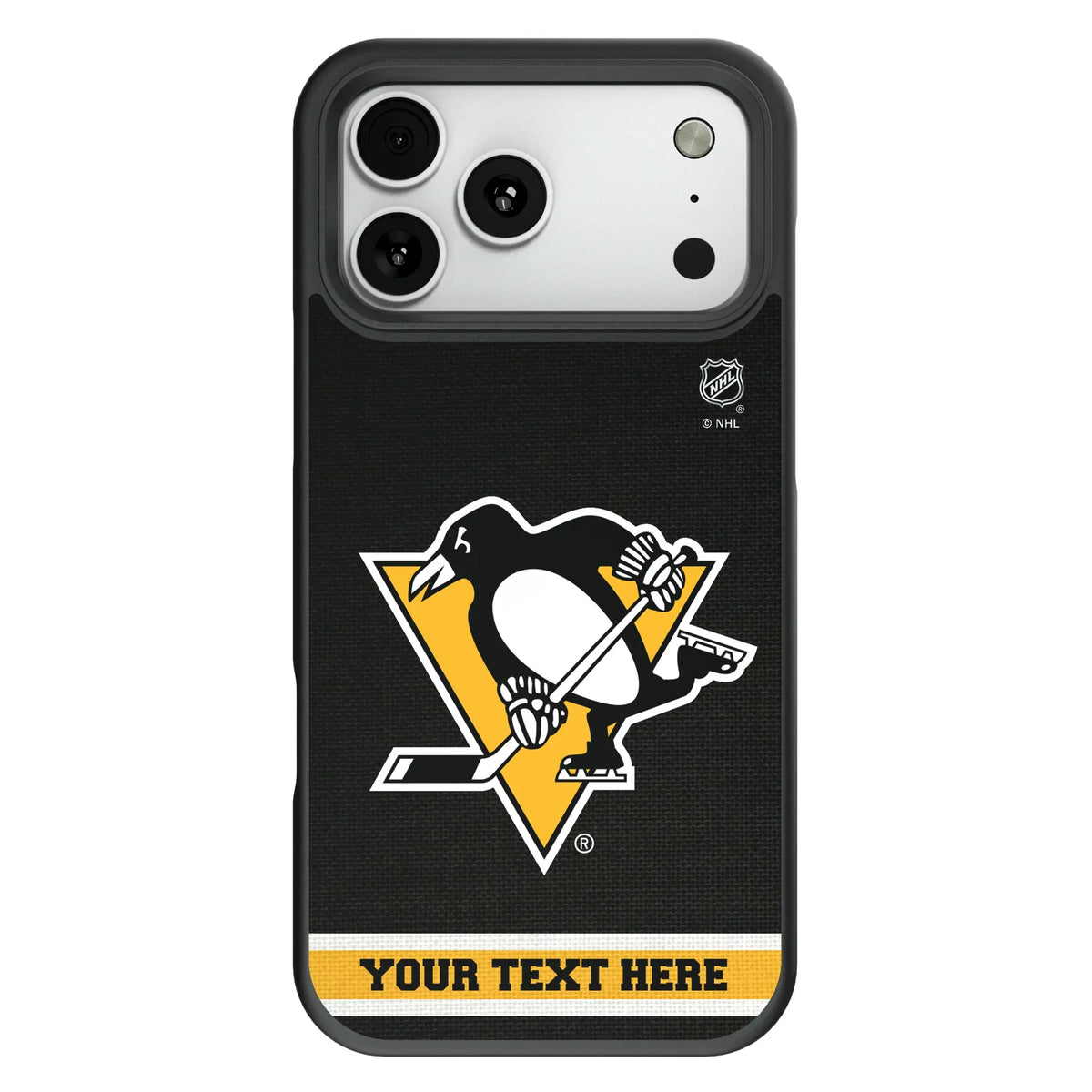 Pittsburgh Penguins Personalized Stripe Bump Phone Case for Apple iPhone