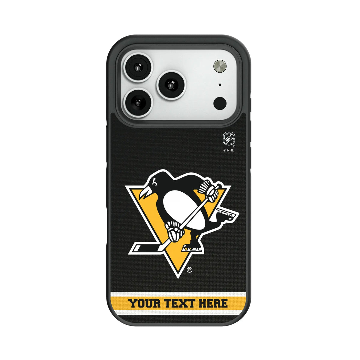 Pittsburgh Penguins Personalized Stripe Bump Phone Case for Apple iPhone