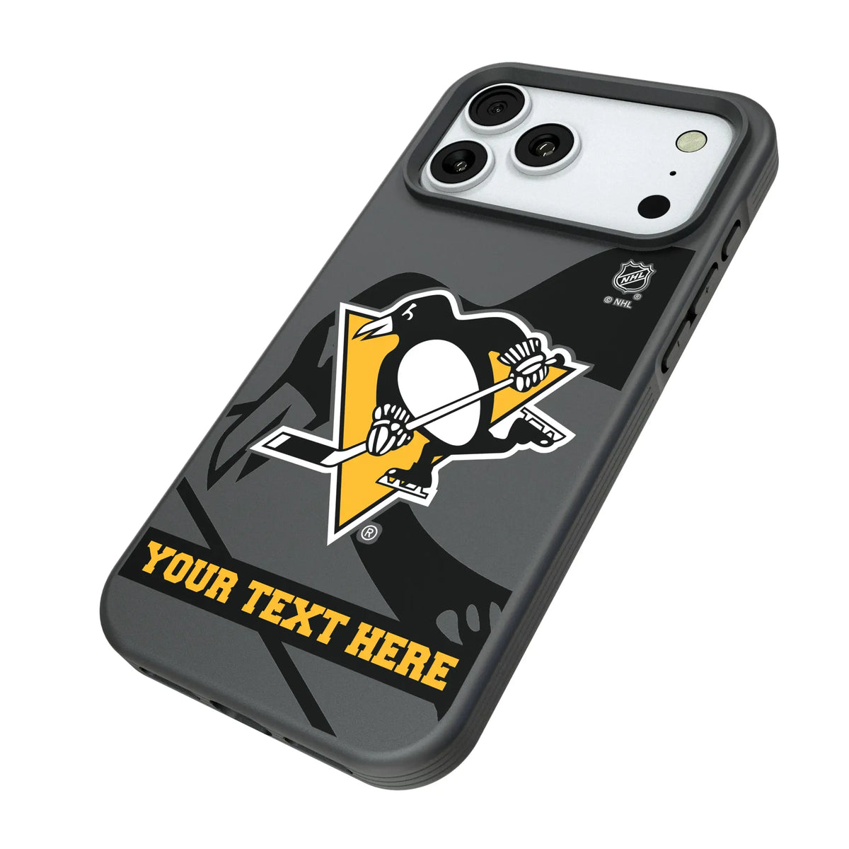 Pittsburgh Penguins Personalized Tilt iPhone Bump Phone Case for Apple iPhone - Isometric View#Device_iPhone 18 Pro Max