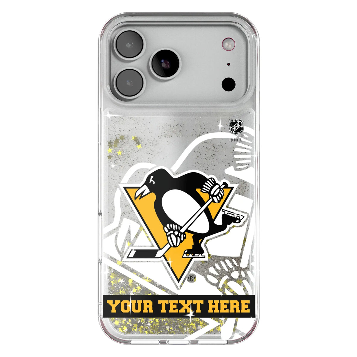 Pittsburgh Penguins Personalized Tilt Glitter Phone Case for Apple iPhone