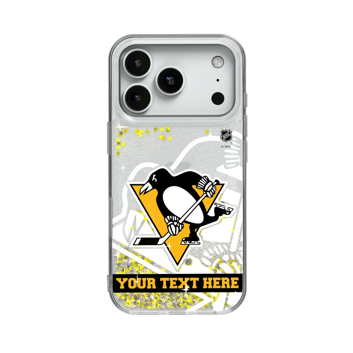 Pittsburgh Penguins Personalized Tilt Glitter Phone Case for Apple iPhone