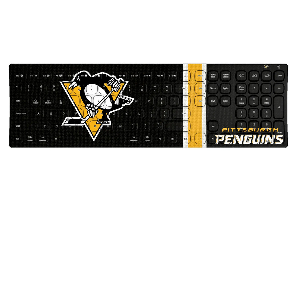 Pittsburgh Penguins Stripe KKB605 Curved Wireless Keyboard