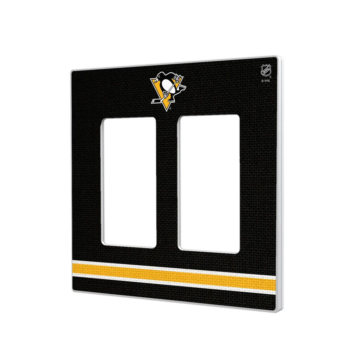 Pittsburgh Penguins Stripe Hidden-Screw Light Switch Plate#Style_Double Rocker