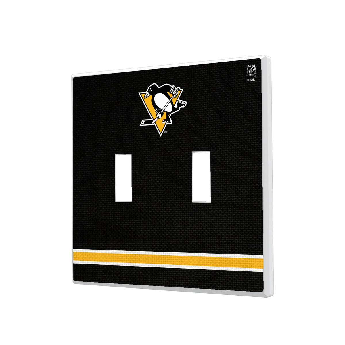 Pittsburgh Penguins Stripe Hidden-Screw Light Switch Plate#Style_Double Toggle