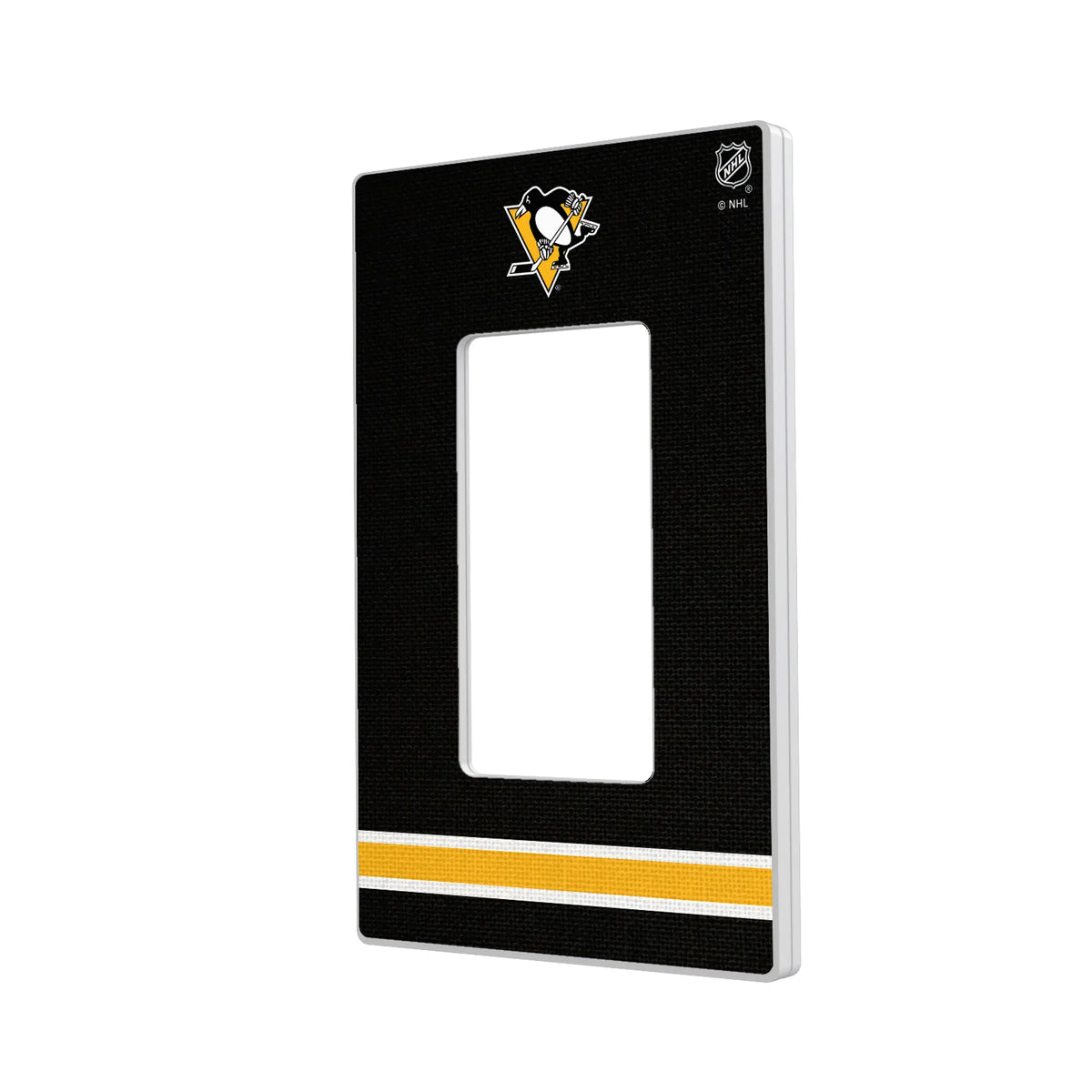 Pittsburgh Penguins Stripe Hidden-Screw Light Switch Plate#Style_Single Rocker