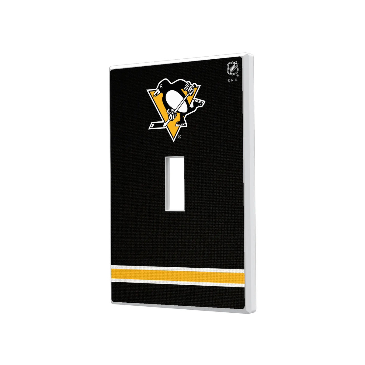 Pittsburgh Penguins Stripe Hidden-Screw Light Switch Plate#Style_Single Toggle