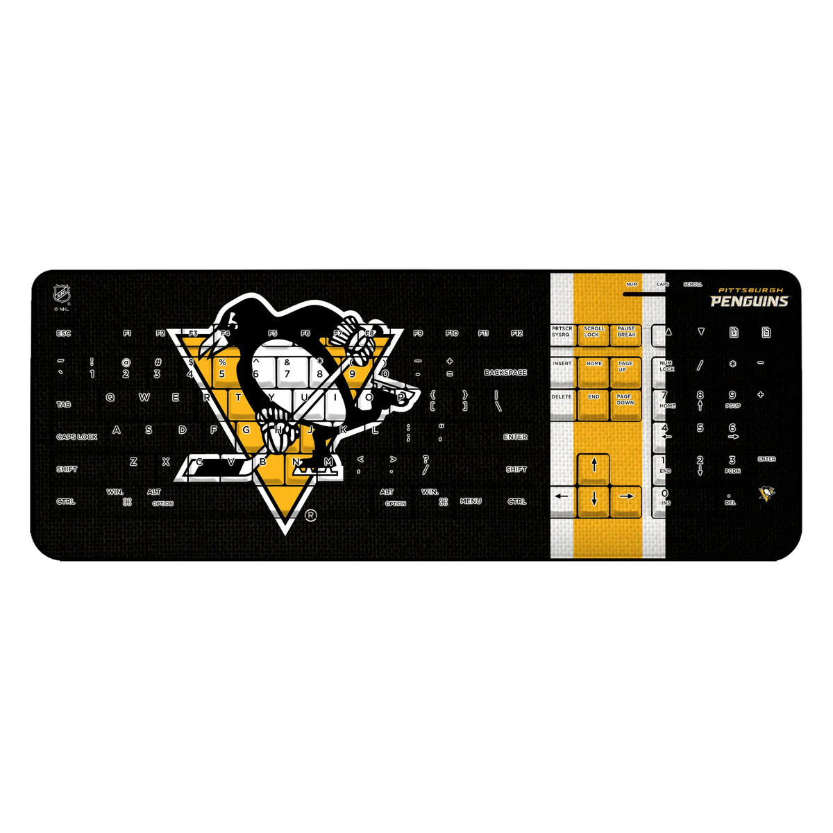 Pittsburgh Penguins Stripe Wireless USB Keyboard