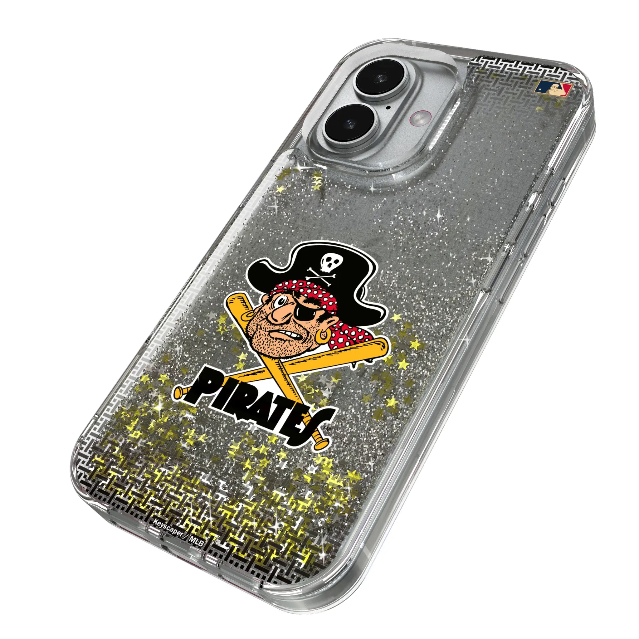 Pittsburgh Pirates 1958-1966 - Cooperstown Collection Linen iPhone Glitter Phone Case for Apple iPhone - Isometric View